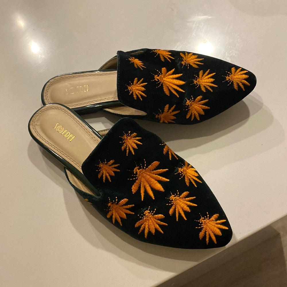 Sofree mules, worn once